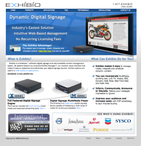 Exhibio Web Site Digital Signage